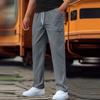 Men's Classic Outdoor Loose Casual Multi-pocket Work Pants, Youth Stretch Waist Straight Pants