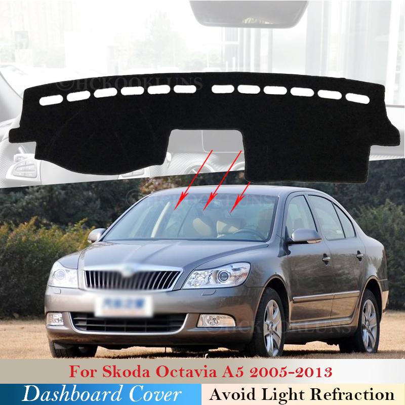 Couverture de tableau de bord, coussinet de protection pour Skoda Octavia 2 A5 MK2 1Z 2005 ~ 2013, accessoires de voiture, pare-soleil de tableau de bord, tapis Anti-UV 2012