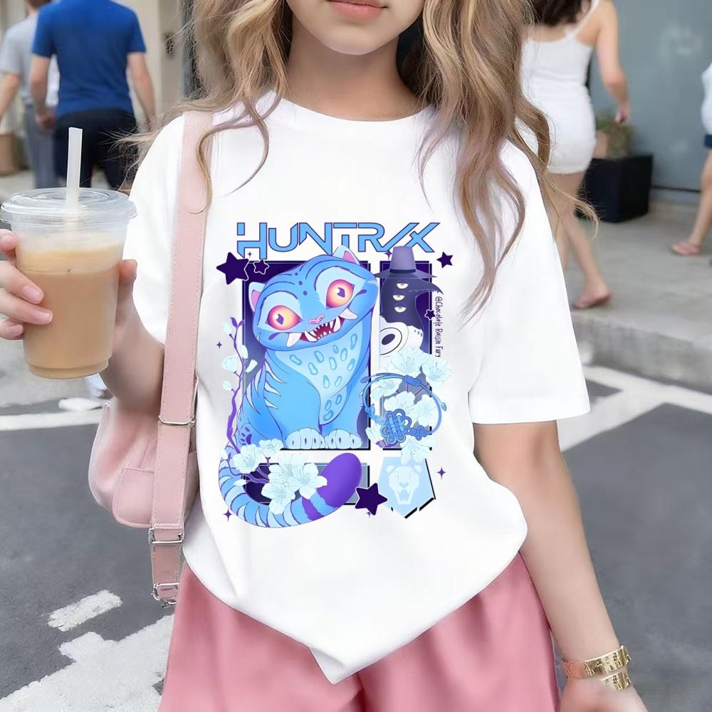 Children's Kpop Devil Hunter Cartoon T-shirt Harajuku Cool Children's T-shirt Summer Top
