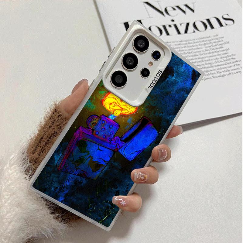 Lighter Cool Pattern Soft Phone Case for Samsung Galaxy S24 S25 FE S26 Edge S23 Ultra S22 Plus S21 + Shockproof Cover Back Shell