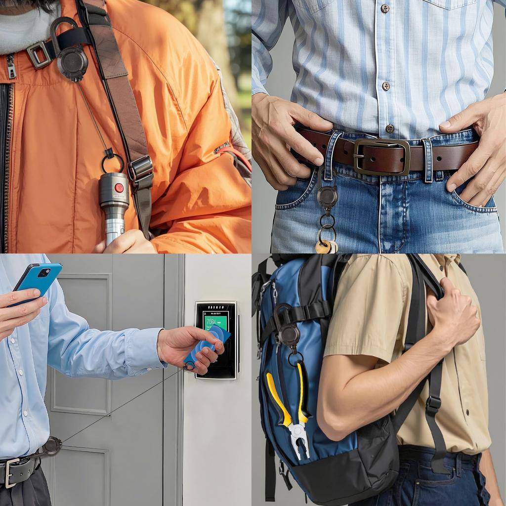 1/2PC Extendable Retractable Holders Wire Rope Keychain Anti-theft Elastic Keychain Sporty Retractable Key Ring Outdoor Tool