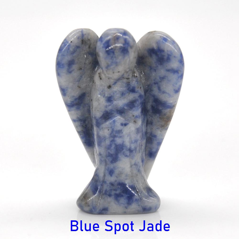 1.5" Guardian Angel Figurine Natural Healing Crystal Statue Home Stone Decor Study Craft Gift Trinket Room Ornament