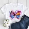 Butterfly Love Heart Print T Shirt Women Fashion Black T Shirt Female Short Sleeve Cute Graphic Tee Shirts Ladies Summer Tops