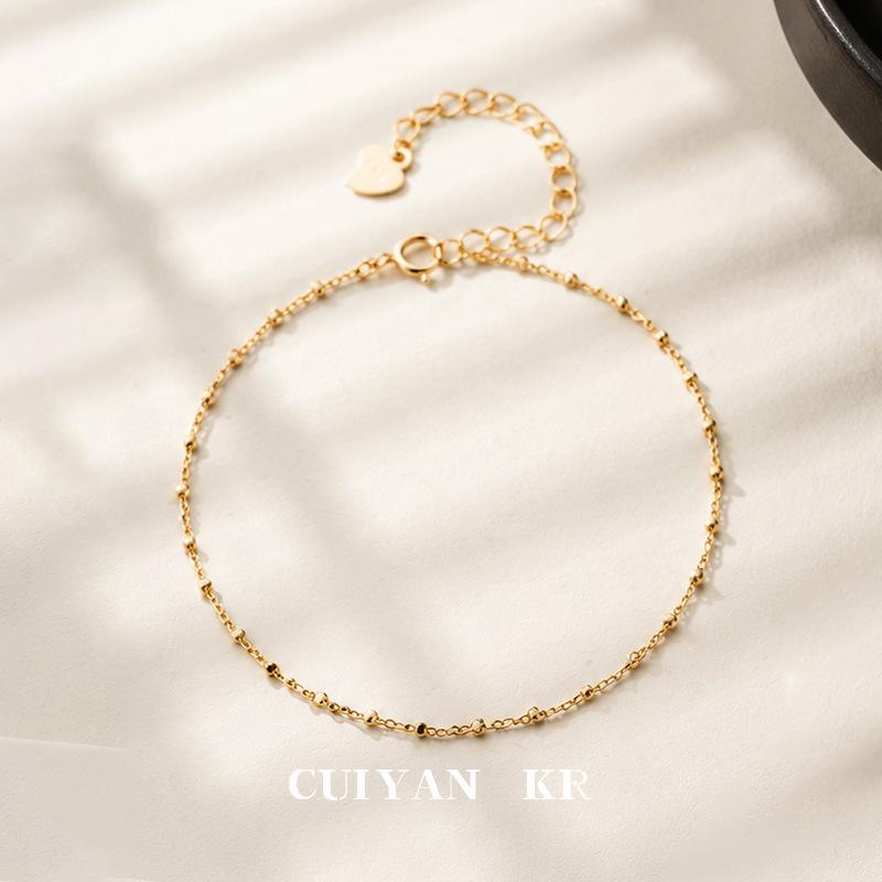 Cui Yan S925 Sterling Silver Korean INS Small Square Bracelet for Women - High-End Best Friend Jewelry