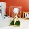 Baseball Display Case Transparent Acrylic Box with Wood Stand Dust-proof Display Box for Collectibles Autographed Baseballs