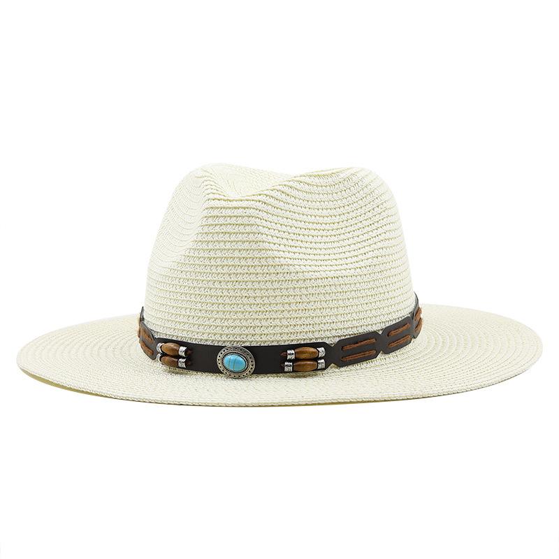 Men and Women Western Cowboy Straw Hat Top Hat Outdoor Seaside Beach Hat Sun Protection Hat