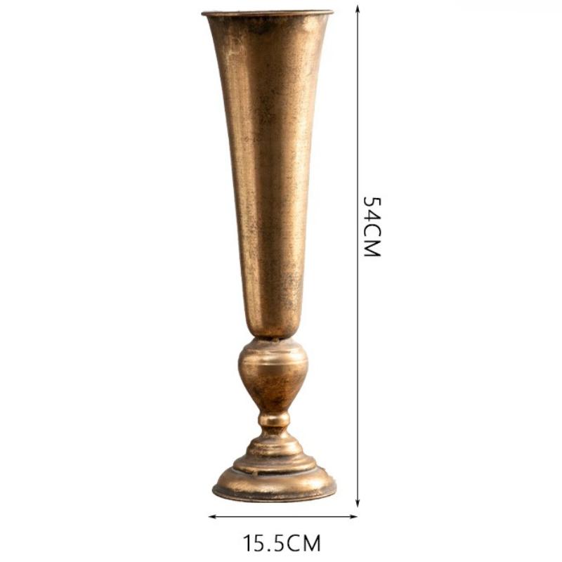 

Retro Vases Metal Vase Living Room Aesthetic Design Decoration Flower Bottle Elegant Bedroom Flowerpots Ornaments Accessories