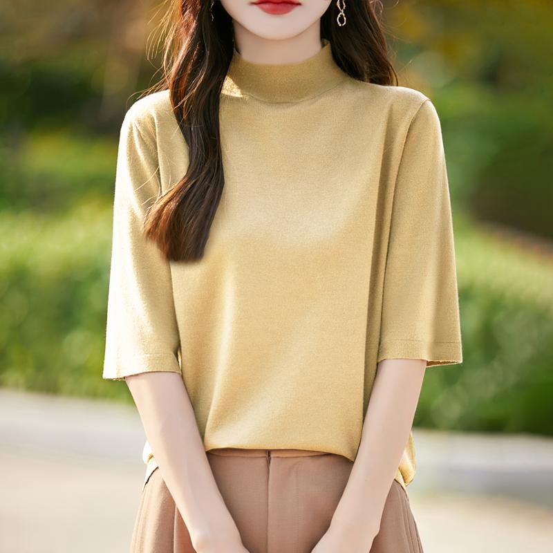 

Всесезонный женский свитер из 50% шерсти и 50% шелка | Легкий теплый свитер из смеси | Роскошный трикотаж из кашемира и шелка M камео розовый