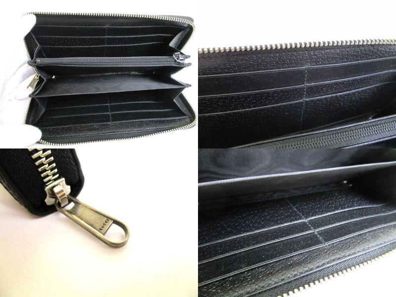 Authentic GUCCI Off The Grid Black Nylon Leather Round Zip Long Wallet #9889  Open Box