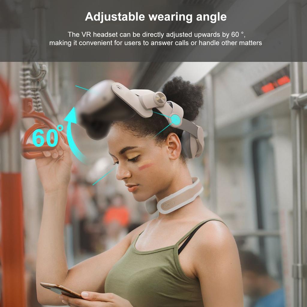 Наголовний ремінь, сумісний із гарнітурою Meta Quest3 VR, 5000 мАг, перезаряджається, обертається на 360 градусів, регулюється