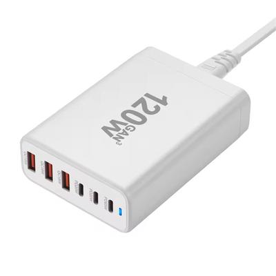 Încărcător GaN 120W 6 porturi Încărcător USB tip C PD Încărcare rapidă USB3.0 Tip C Încărcător rapid Încărcător USB pentru telefon mobil