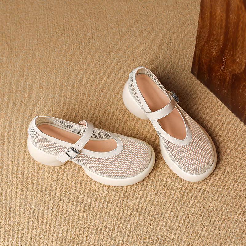 Womens Shoes Soft Sole Thick And Light Hollow Mesh Sandals 2025 Spring Summer New Casual Breathable Thick-Soled Mesh Shoes Women