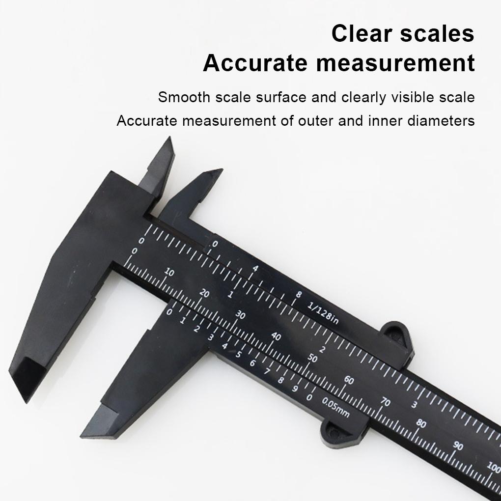 0-150MM Sliding Caliper Plastic Lightweight Smooth Plastic Square Ruler Easy to Measure Accurate Measuring Tool Line Saw