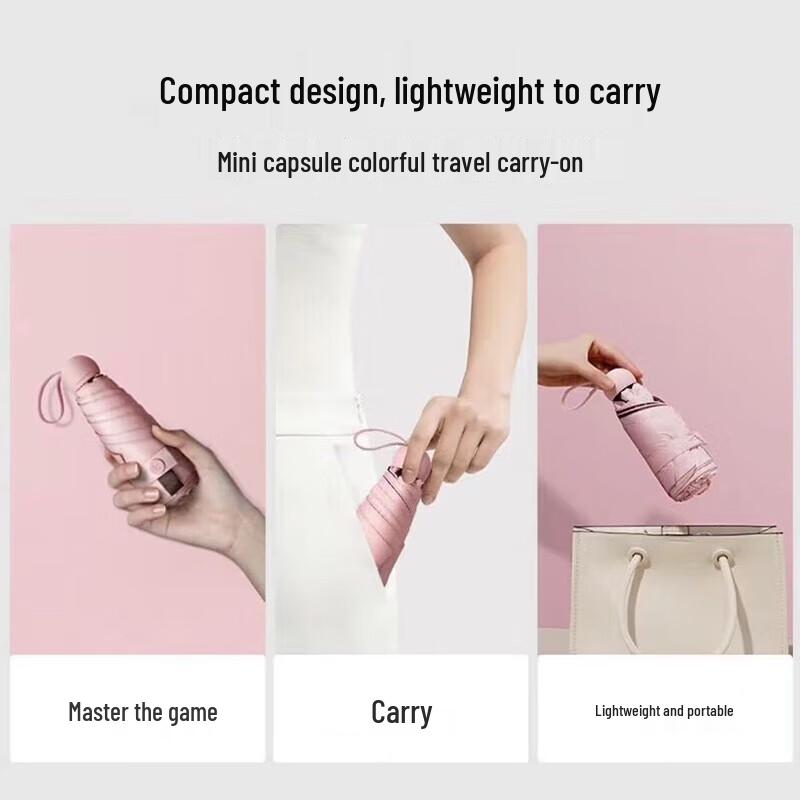 Jiaoxia Capsule Series Mini Five-Fold Sun/Rain Umbrella