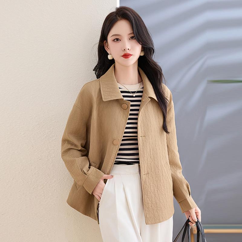 

Женское короткое пальто ромбовидной вязки, весенне-осеннее, новая повседневная универсальная куртка-топ 2XL хаки