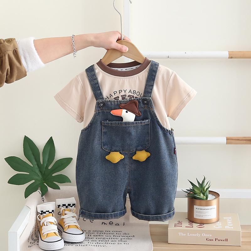 Baby Boys Girls Clothes Suit Summer Children Boys T-Shirt Overalls 2Pcs/Sets Toddler Casual Costume Infant Kids Tracksuits