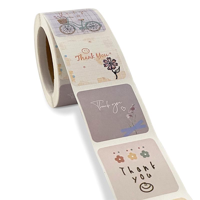 300 Pcs/Roll Cute Cartoon Floral Thank You Stickers Seal Sticker Envelope Labels