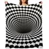 Optical Illusion Black and White Scales Houndstooth Black Hole Vortex Throw Blanket Hairys Kid'S Blankets