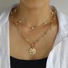 Classic Pendant Necklace for Women Micro Zircon Turkish Lucky Evil Eyes Palm Cross Pearl Multilayer Metal Chain Choker Jewelry