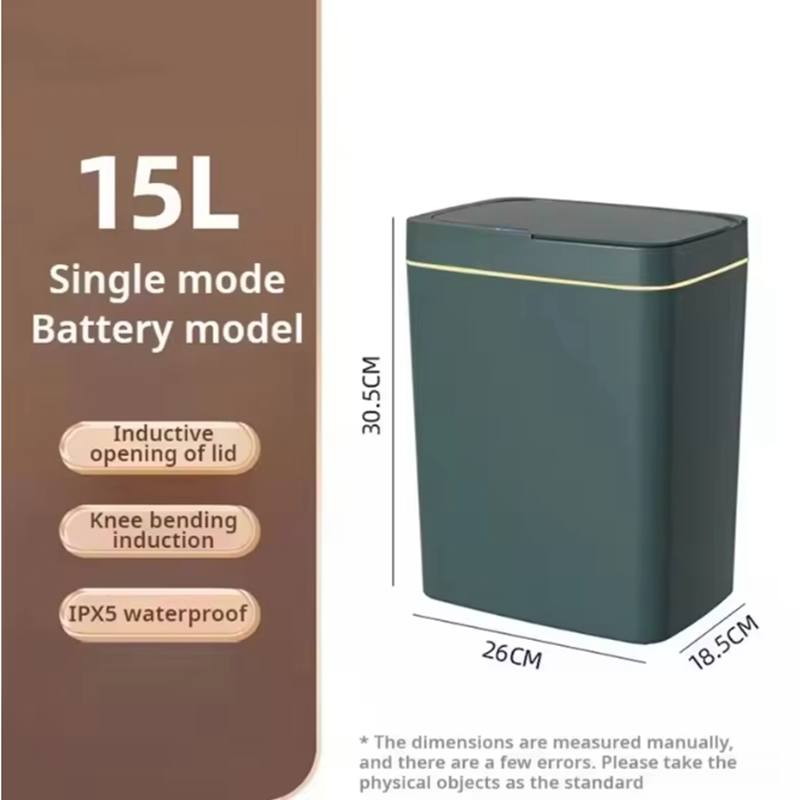 15L Smart Trash Can Automatic Touchless Smart Sensor Sensing Trash Can Waterproof Bathroom Kitchen Bedroom Trash Can
