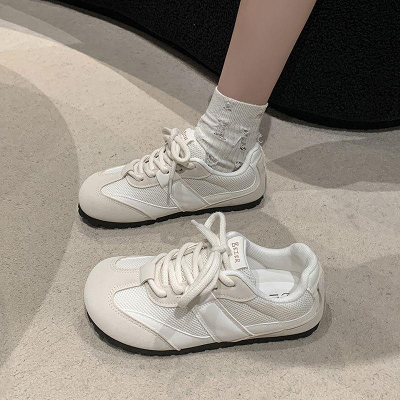 2025 autumn new ballet women round head chic niche ugly cute board Ayude training shoes casual sports shoes flat bottom
