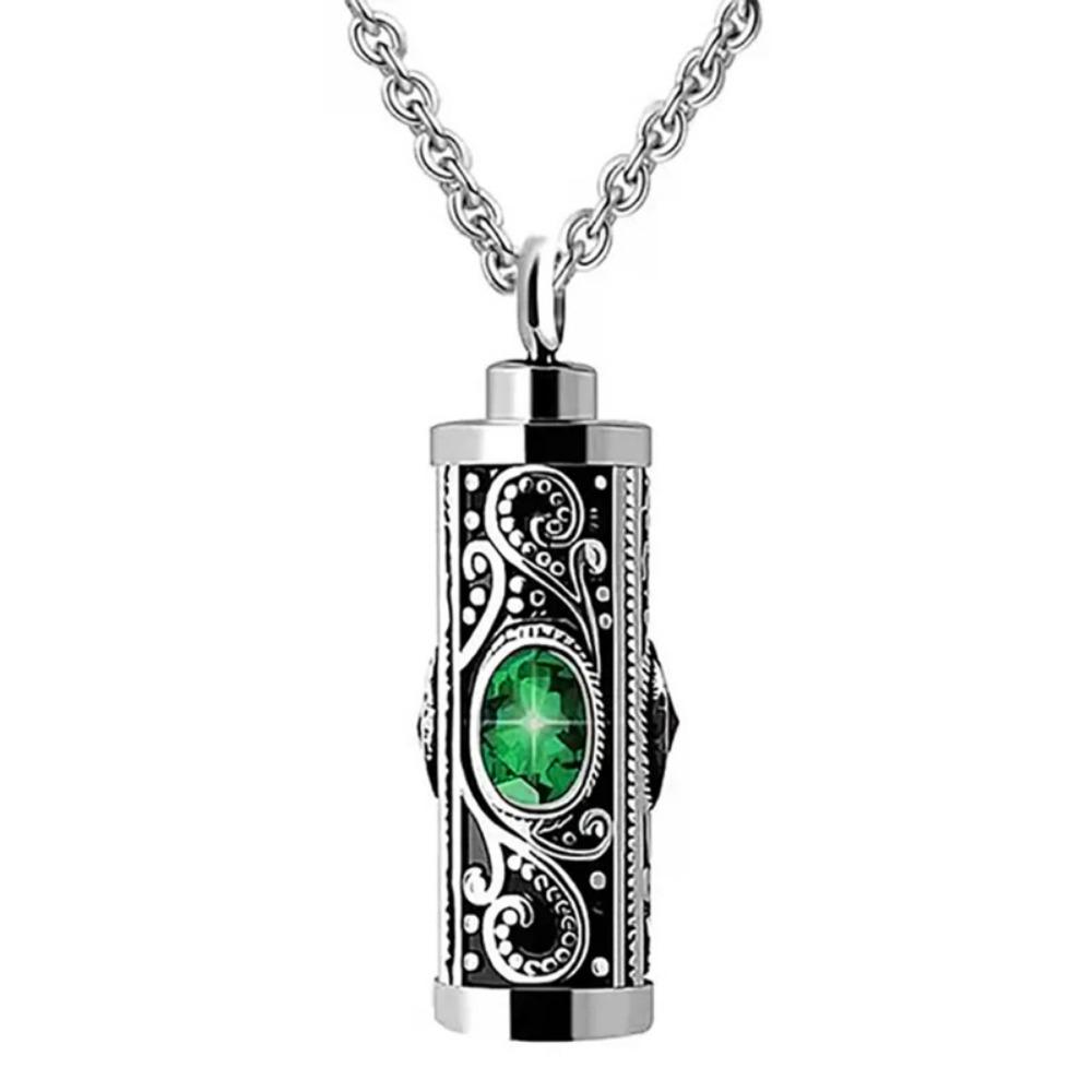 Crystal Cremation Urn Necklace Birthstone Ashes Pendant Memorial Jewelry Keepsake Jewelry