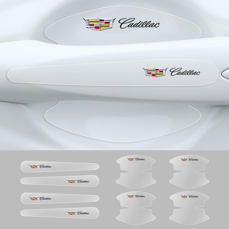 8pcs Transparent Car Door Handle Bowl Stickers Anti-scratch Protection For Cadillac XT4 XT6 CTS DTS STS XTS ATS BLS SLS CT5 AIW1