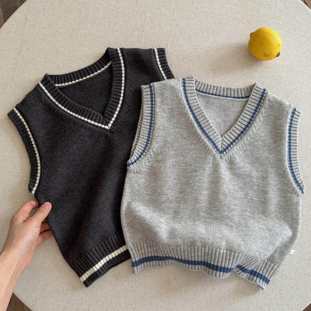 Boys Cotton Knit Vest Spring Autumn Preppy