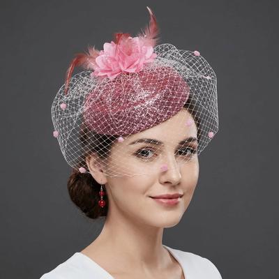 Wave Point Bridal Headdress Solid Color Hair Clip Hat Exquisite Small Top Hat  Headwear