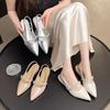 Fashion outer wear with skirt, rhinestone bag head sandals, summer new high-end pointed flat-soled single shoes for women