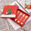 HANYANG Christmas Gift Small Spoon Snowman Spoon Scandinavian Style Cutlery Giveaway Spoon Gift Box Christmas Gift Box Gingerbread Spoon