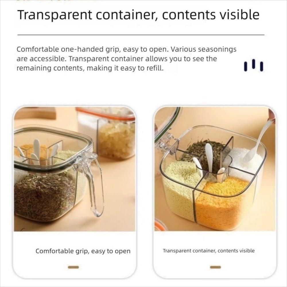 Multi Grid Seasoning Jar Transparent Storage Jar New Seasoning Box For Salt Monosodium