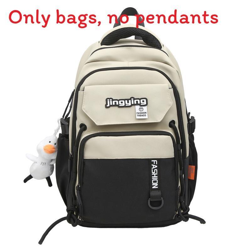 

Backpack Large Capacity And Shoulder Bag With Color Blocking And Letter Decor Backpack чёрный