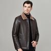 Genuine Leather Jacket for Men In Winter Sheepskin Fur One-piece Velvet Thickened Middle-aged Dad Jacket
