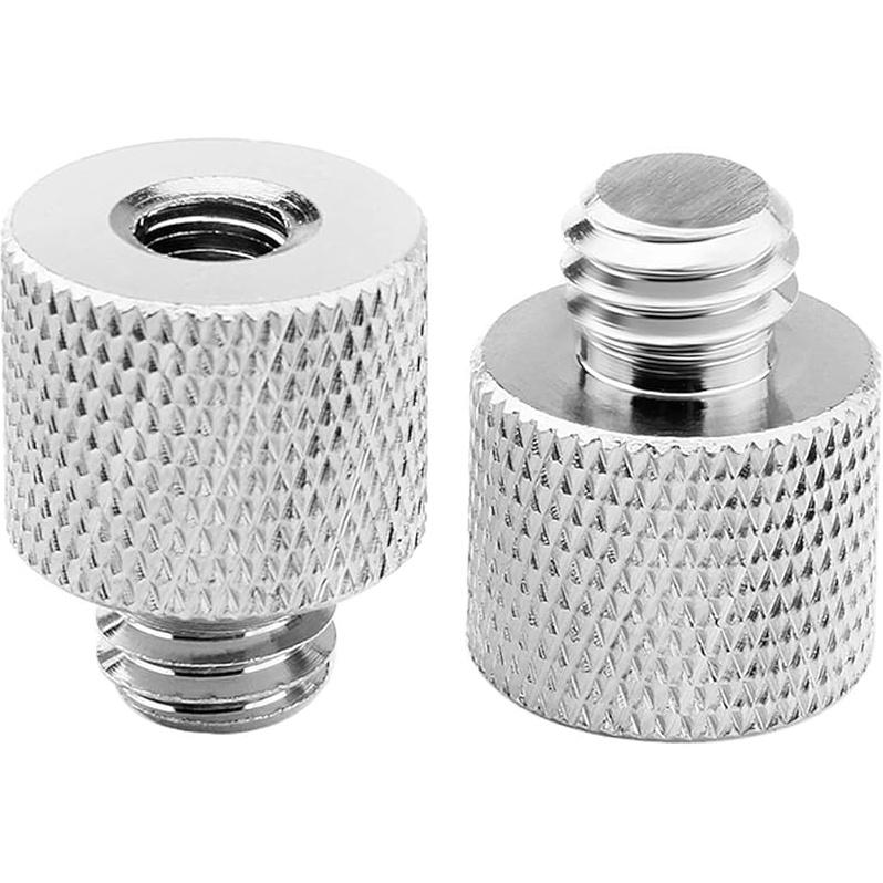 1/4 to 5/8 Adapter, 1/4"-20 Female to 5/8"-27 Male Screw Thread Adapter for Camera Monitor Microphone Stand - 2 Pack