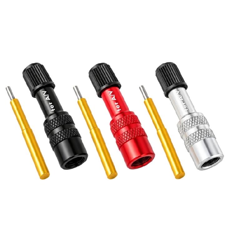 Metal Bike Suspension Inflation Adapter for Air Fork and Rear Shock Pressure Work, Stored with Cycle Repair Gear