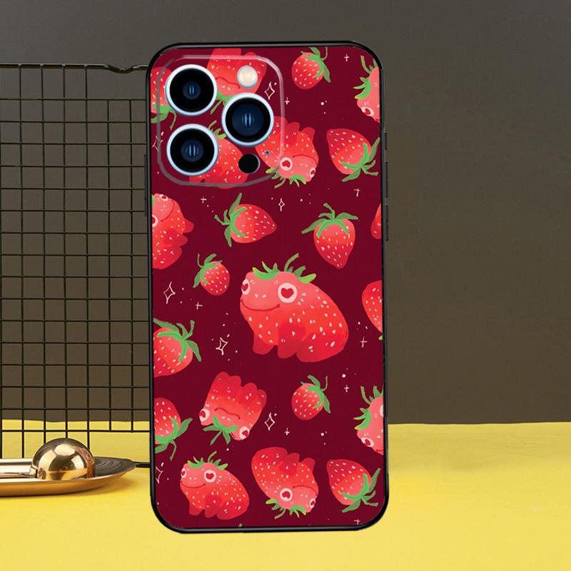 Cute Strawberry Phone Case For iPhone 13 12 14 11 16 15 Pro Max Plus Mini 7 8 X XR XS Max Cover