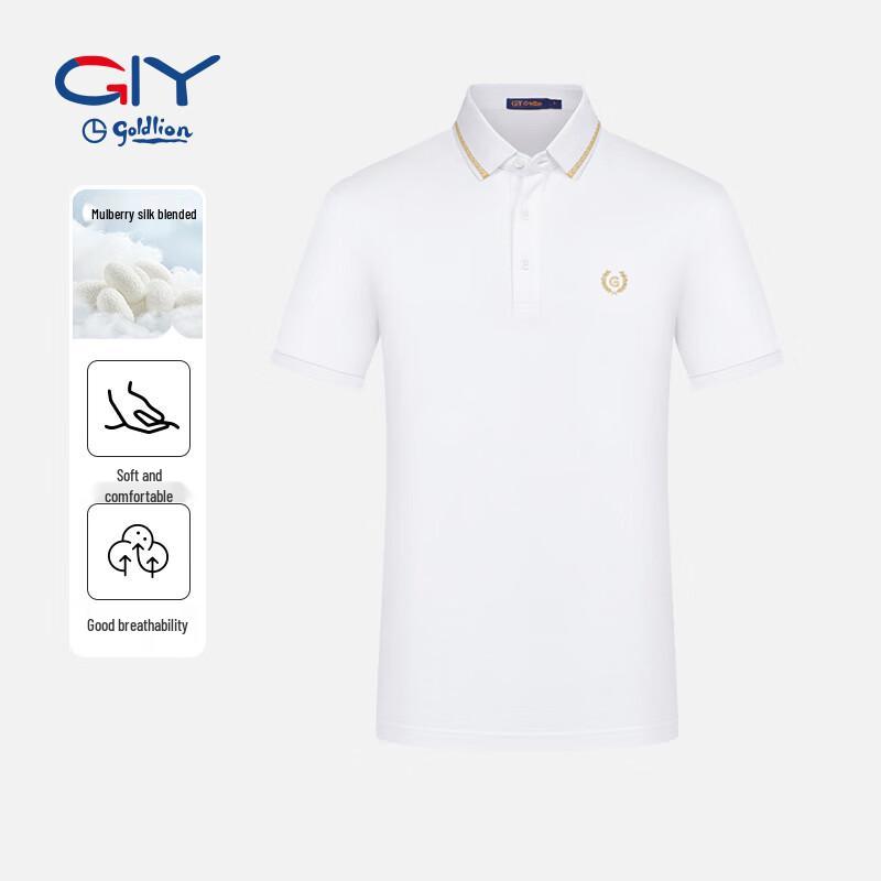 Goldlion Men s Premium Mulberry Silk Blend Polo Shirt 3XL