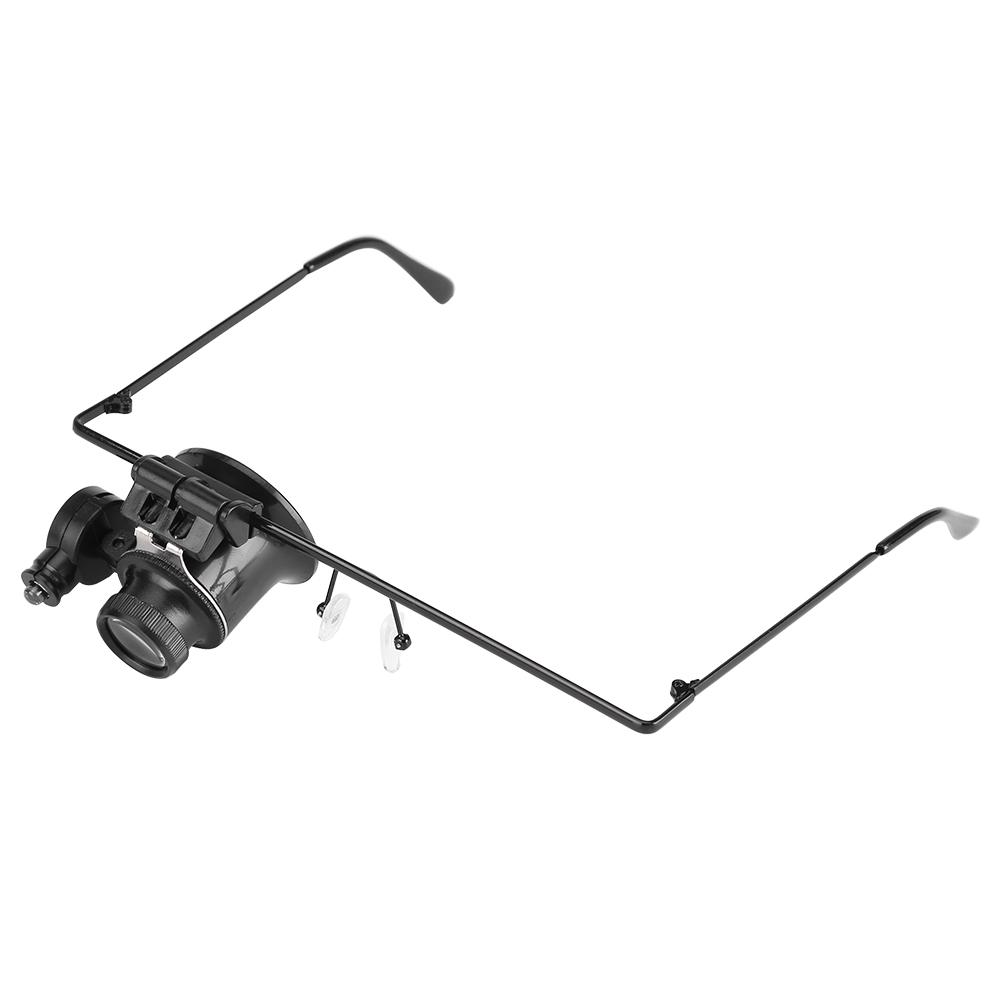 

Watch Repair Single Lens Eye Glasses 20x Magnifying Magnifier Jeweler Tool LED Light Loupe
