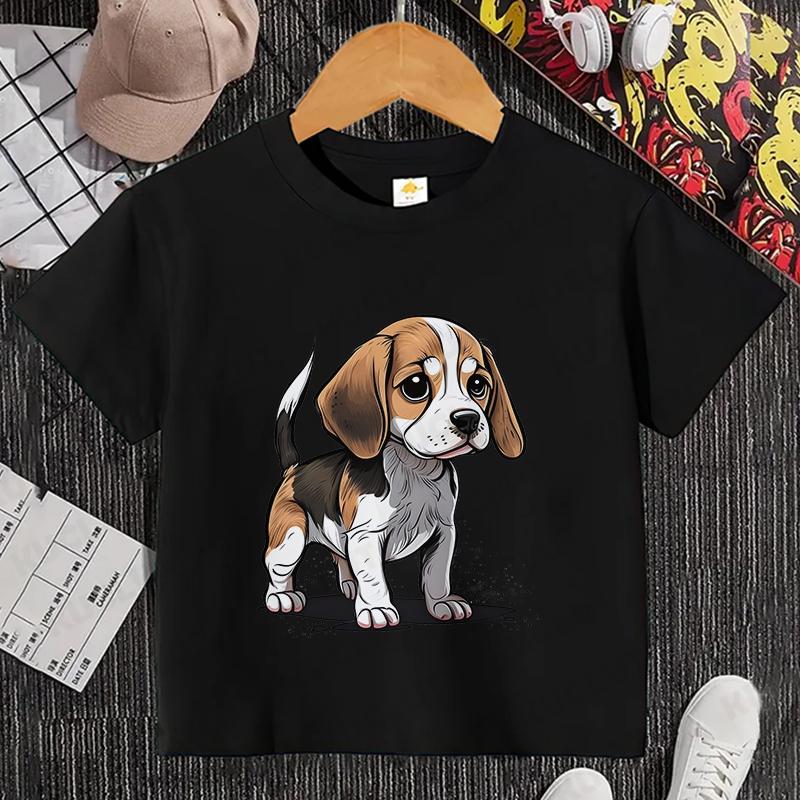 

Summer Children Top Corgi Print Kids Short Sleeve T-shirt Girls Birthday T Shirts Boys Clothing Casual O-Neck Shirt for Child 3XL