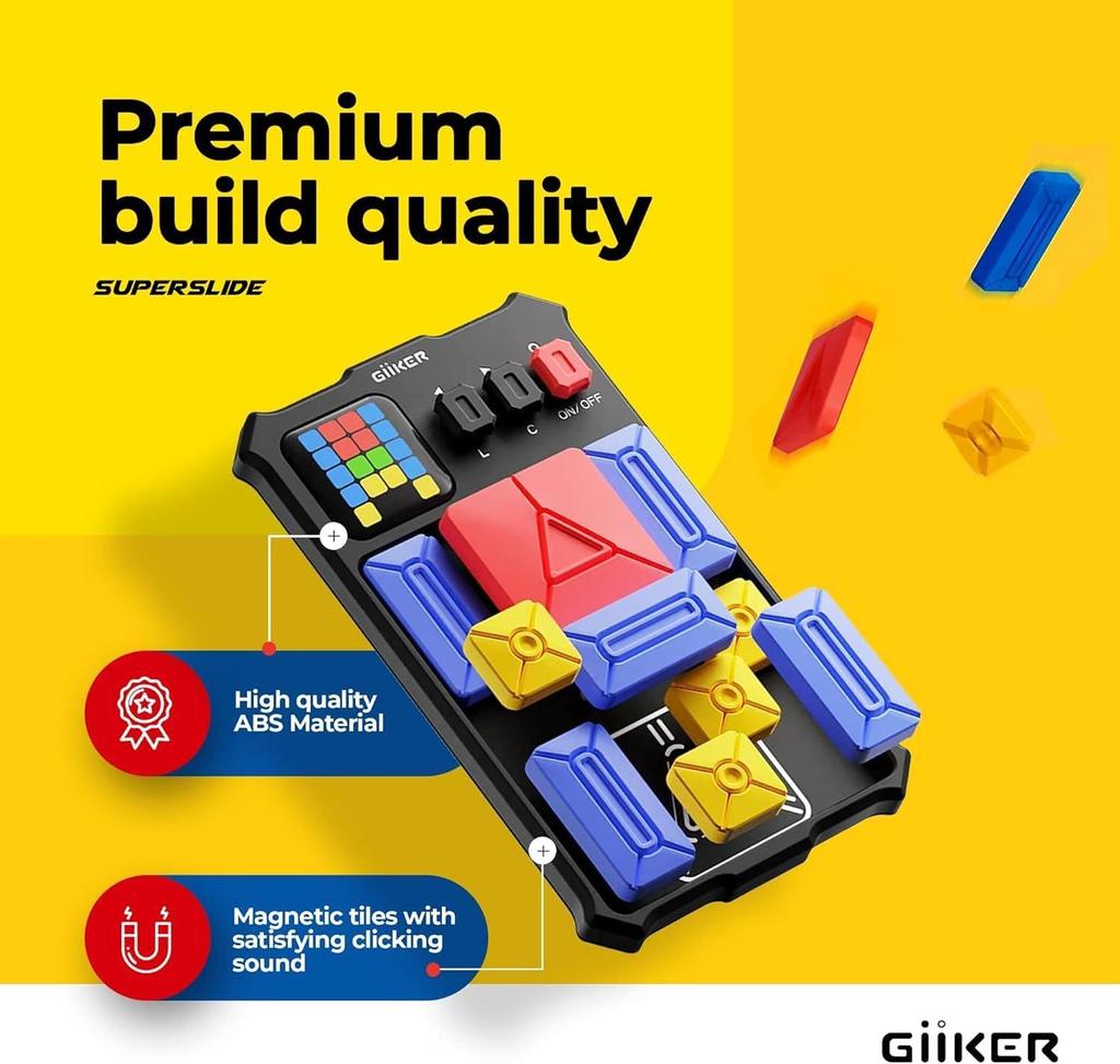 GiiKER Super Slide Portable Slide Puzzle Game, Educational and Brain Training (Japanese Instructions Included) (Black)