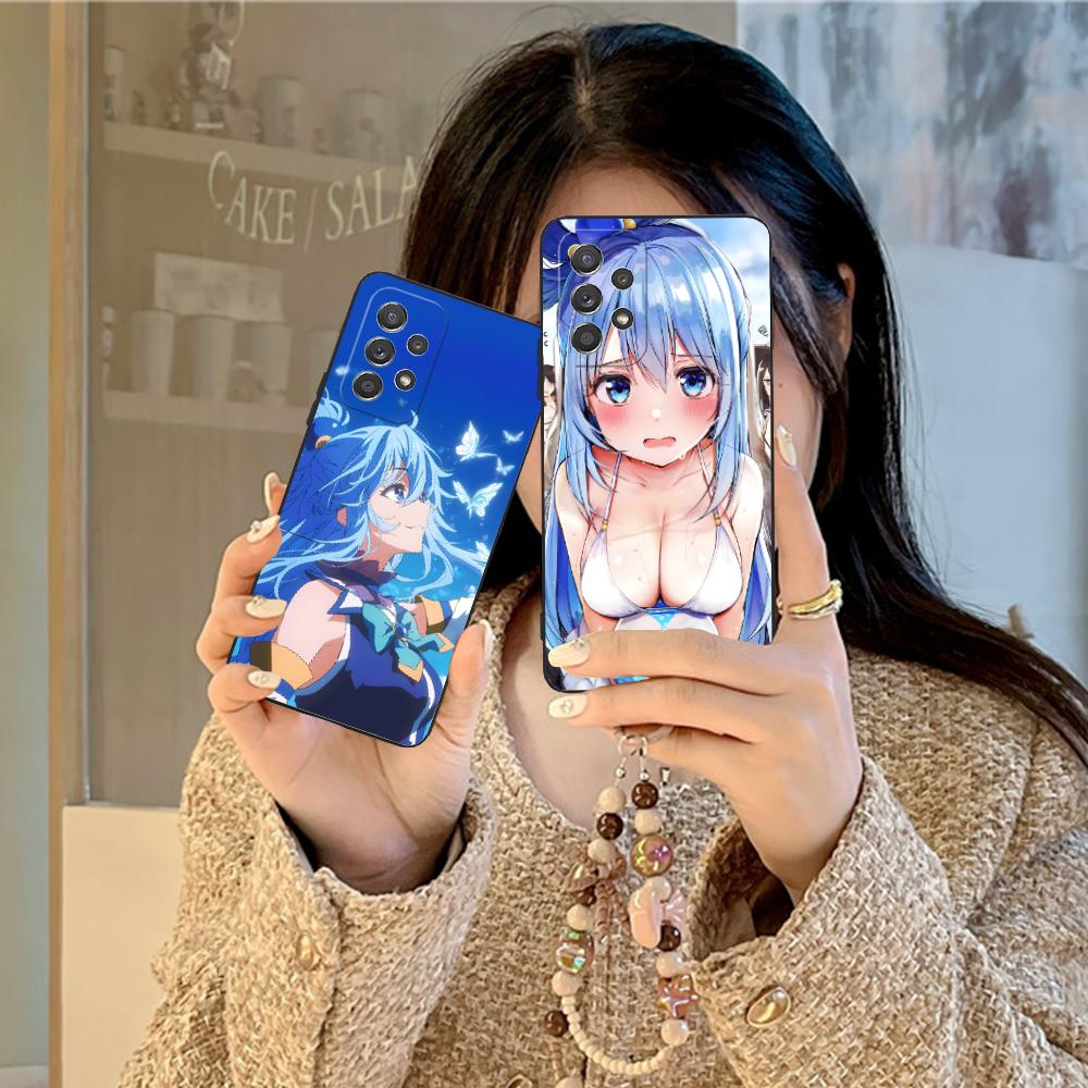 Konosuba Aqua Mattes TPU Handyhülle für Samsung Galaxy M55 54 42 35 34 33 32 23 22 15 14 13 12 F55 5G Bunte Hülle
