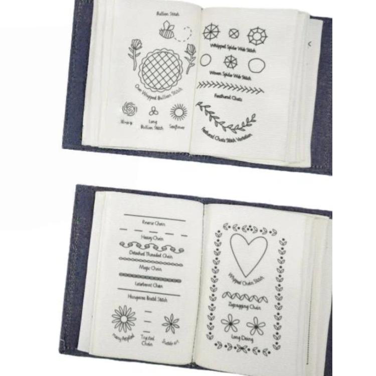 DIY Embroidery Stitch Book with 10 Pages for Hand Sewing and Linen Craft Enthusiasts