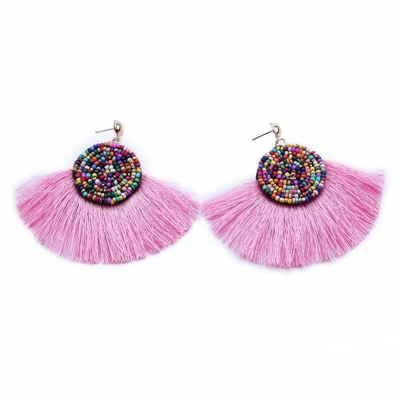 Cercei lungi roz pentru femei, modă coreeană, floare, cercei lungi atârnători, pandantive fluture inimă, cercei lungi răsuciți