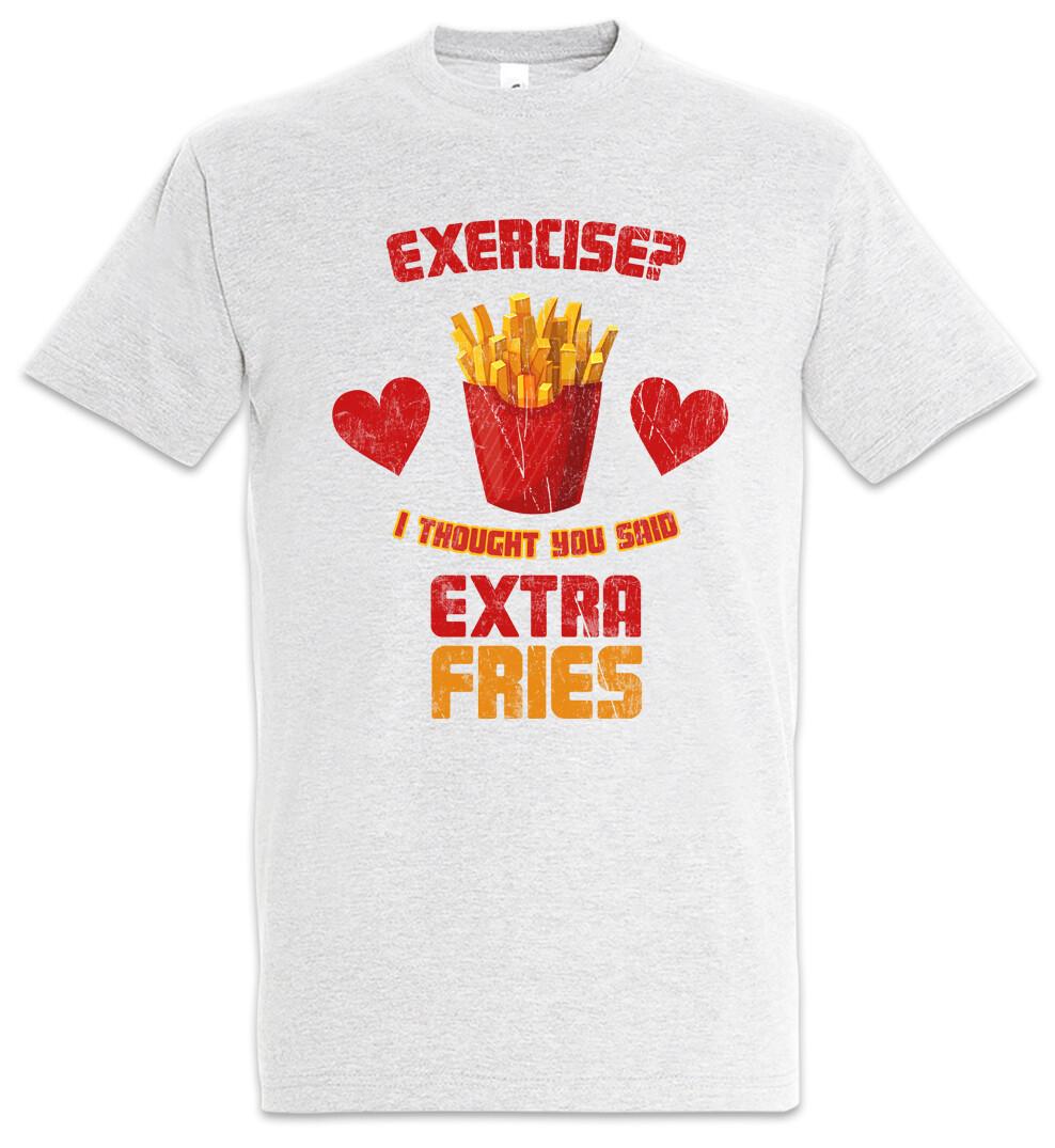 Extra Fries Mens T-Shirt Mens Womens Tees Top French Fries Exercise Fries I Thought You Said Diet Diet XL