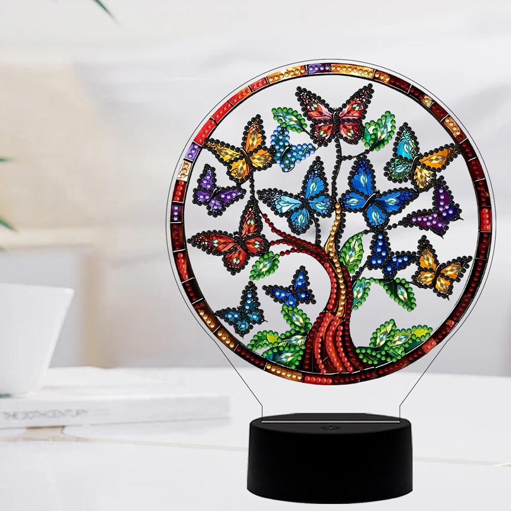 Acrylic Double Sided Vase Decorative DIY 5D Diamond Lamp Diamond Painting Night Light Diamond Art Light Ornaments for Art Crafts