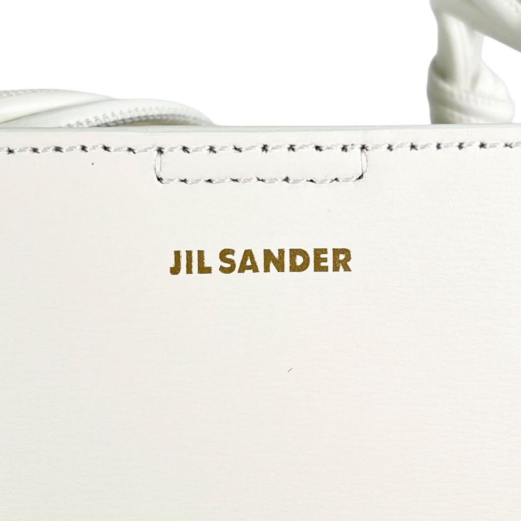 Pristine JIL SANDER Shoulder Bag Tangle SM White Leather Women Used