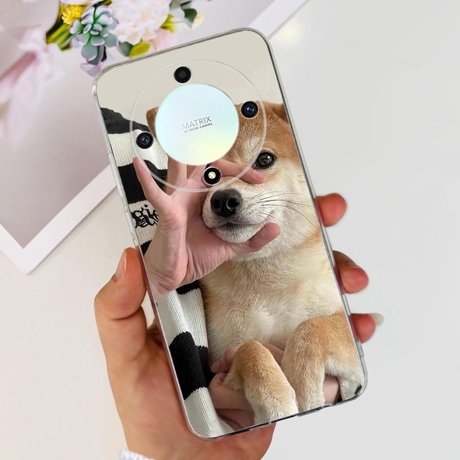 For Honor X9b 5G Case ALI-NX1 Popular Flower Soft Clear Silicon TPU Cover For Honor X9a RMO-NX1 HonorX9 ANY-NX1 Shockproof Funda