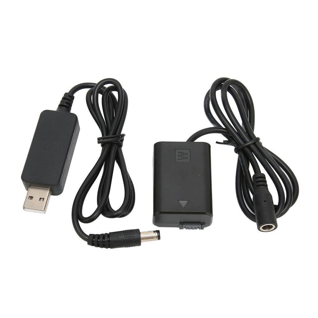 FW50 DC Coupler Black Full Decoding Dummy Battery with USB Adapter Cable for Sony A7R A7 A7S A7S II