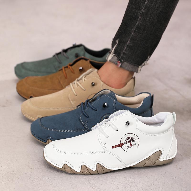 Fashion Men's Flat Casual Shoes Handmade PU Casual Shoe Outdoor Sports Shoes Designer Shoes Hiking and Mountaineering Boots Skateboard
